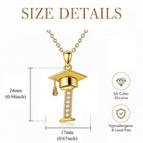 Initial  Graduation 14K Gold Plated Inspiring Grad Pendant Necklace Graduations Jewelry Gifts