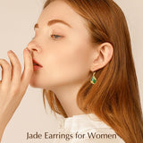 14K Gold Plated Natural Jade  Earrings for Women Good Fortune Jewelry Birthday Mother's Day Gifts