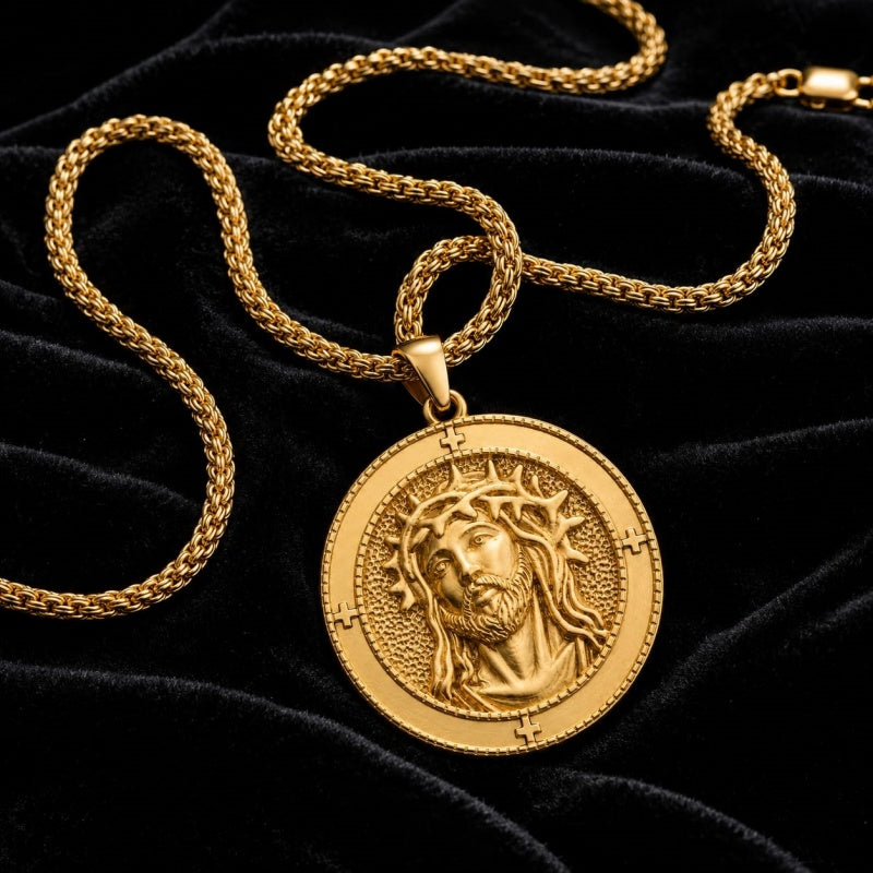 Patron Saint Medal Gold Plated Catholic Pendant Christian Religious Necklace Amulet Jewelry