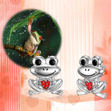 925 Sterling Silver Frog Stud Earrings