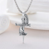 Sterling Silver 3 Nail Cross Pendant Necklace for Men