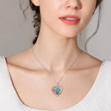 Sterling Silver Teardrop Gemstone Rose Butterfly Infinity Heart Necklace for Women