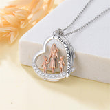 Sterling Silver Mother Daughter Father Daughter Sister Pendant Necklace Family Jewelry for Christmas Mother's Day