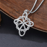 Sterling Silver Nial Cross David Pendant Necklace