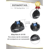 Sterling Silver Personalized  Birthstone Engraved Pattern High School College Class Ring Gift for Graduates