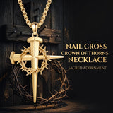 14K Gold Plated Cross Pendant Necklace for Men Religious Jewelry Christian Gift
