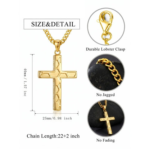 14K Gold Plated Soccer Football Basketball Baseball Cross  with Bible Verses Religious Pendant Necklace for Men