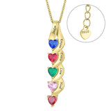 Sterling Silver Personalized  Birthstone Engraved Pendant Necklace for Women