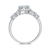 10K Gold 14K Gold 18K Gold  Heart-Cut Moissanite Halo Engagement Rings