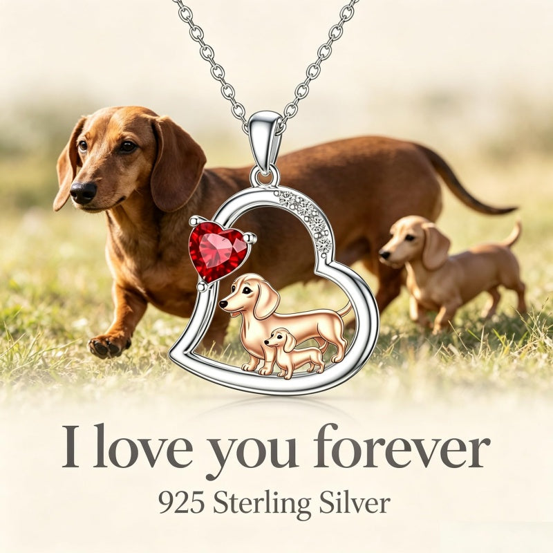 Sterling Silver Mother Daughter Two Hippo Two Elephant Two Horse Two Dachshund Two Cow Pendant Necklace
