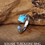 Sterling Silver Turquoise Adjustable  Rings for Women