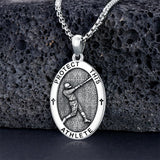 Sterling Silver Amulet Medal  St Sebastian Saint Christopher Viking Deer Pendant Necklace