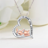 Sterling Silver Corgi Dog Pendant Necklace Engraved with I Love You Forever