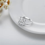 Sterling Silver Personalized Engraved Moissanite Engagement Wedding Anniversary Ring