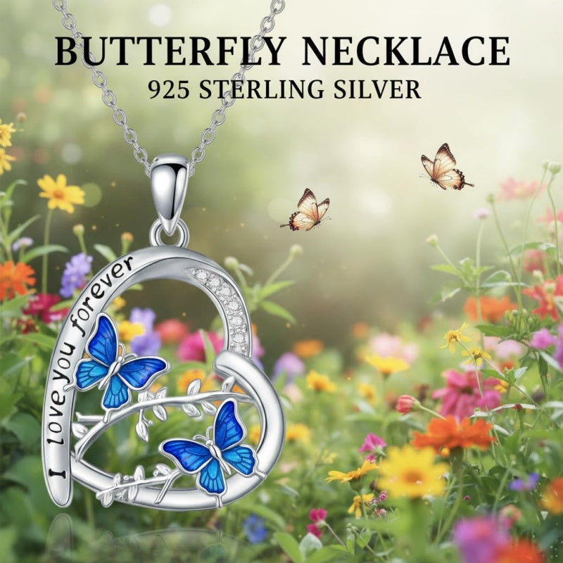 Sterling Silver Mother Daughter Squirrel Monkey Butterfly Bee Owl Necklace Engraved I Love You Forever
