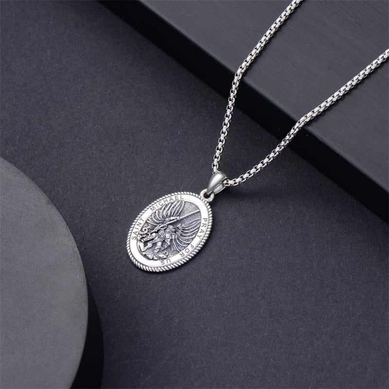 Sterling Silver Saint Joseph St Michael Saint Peter Saint Christopher Religious Pendant Necklace