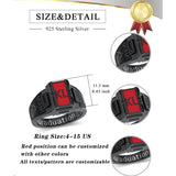 Sterling Silver Custom Patterns Graduation Ring for Men