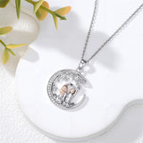 Sterling Silver Mother Daughter Father Daughter Sister Pendant Necklace Family Jewelry for Christmas Mother's Day