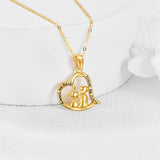 14K Gold Sister Gifts from Brother to Sister Brother and Sister Necklace Heart Pendant Jewelry