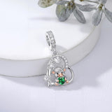 Sterling Silver 12 Month Birthstone Highland Cow Charm Beads