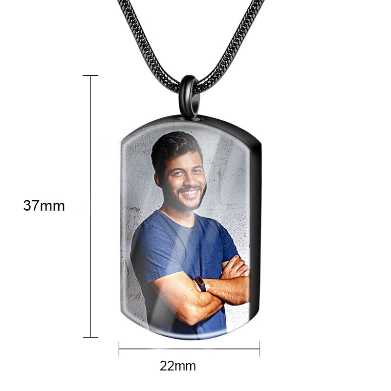 Stainless Steel Personalized Photo Engraved Urn Necklace for Ashes