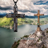 Sterling Silver Cross Religious Necklace for Men