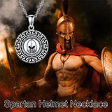 Sterling Silver  Spartan Helmet Amulet  Pendant Necklace