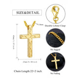 14K Gold Plated Soccer Football Basketball Baseball Cross  with Bible Verses Religious Pendant Necklace for Men