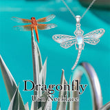 Urn Necklace for Human Ashes 925  Silver Dragonfly  Moonstone Memorial Necklace Cremation Jewelry for Women Men Mom