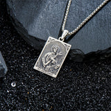 Sterling Silver Saint Anthony Saint Jude Saint Christopher   Saint Michael Amulet Religious Pendant Necklace