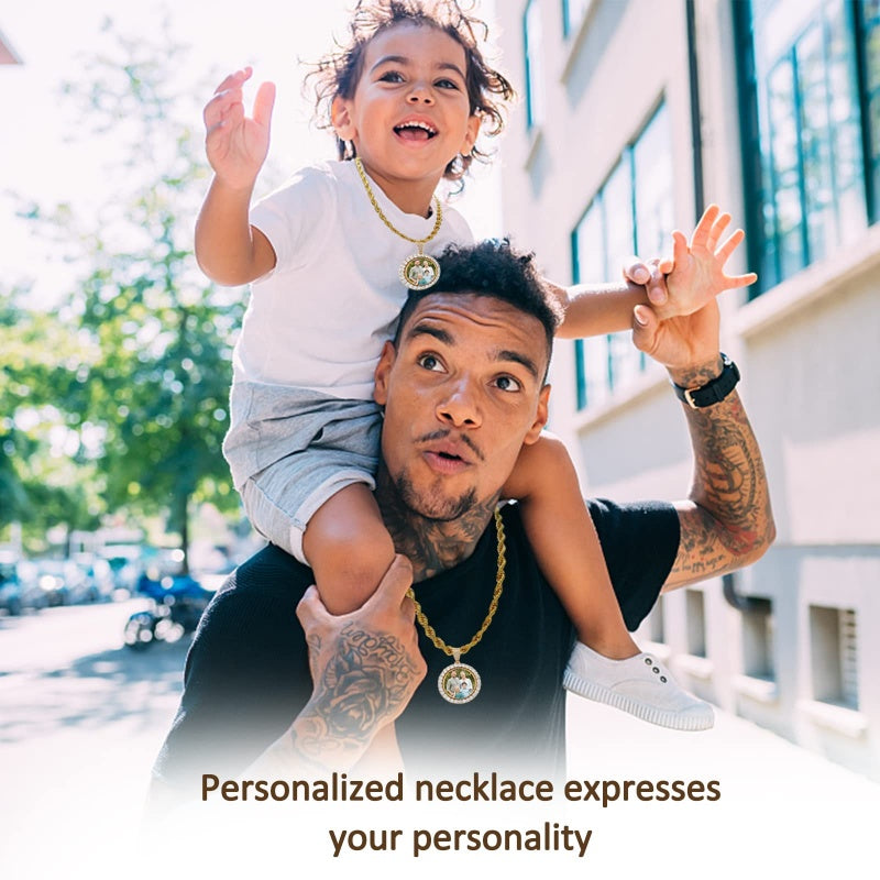 14K Gold Plated Personalized Photo Pendant Necklace Personalized Gift