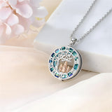 Sterling Silver Blue Crystal Tree of Life Father Daughter Mother Daughter Sister Pendant Necklace
