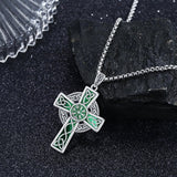 14K Gold Plated Celtic Vikin Cross Pendant Necklace Irish Jewelry Religious Protective Gift