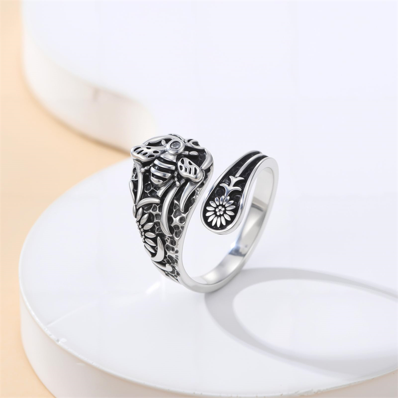 Sterling Silver Vintage Bee Butterfly Dragonfly Hummingbird Tree of Life Sunflower Spoon Rings