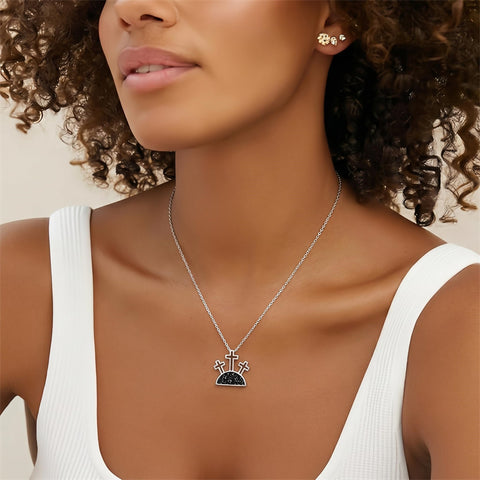 Sterling Silver Cross Pendant Necklace for Women Southwestern Cross Jewelry Gifts
