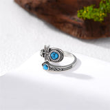 Sterling Silver Dragonfly Jesus Fish Adjustable Spoon Ring for Women