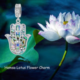 925 Sterling Silver Hamsa Charmfor Women Men Amulet Protector Jewelry Gifts