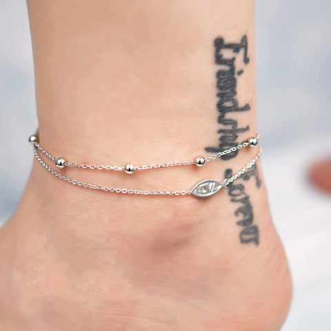 Sterling Silver Multi-layered Animal Anklet