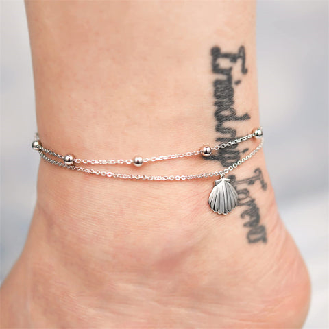 Sterling Silver Multi-layered Animal Anklet