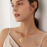 14K Gold Plated Birthstone Rose Heart Birthstone Necklace for Women