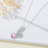 Sterling Silver Cubic Zirconia 12 Month Birth Flower Pendant Necklace