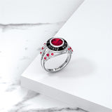 Sterling Silver Custom Birthstone Engraved High School College Class Ring for Women