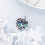 Sterling Silver Tree of Life Heart Shaped Horse Cat Dragonfly Butterfly Hummingbird Pendant Necklace