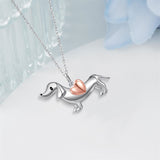 Sterling Silver Dachshund Pendant Necklace