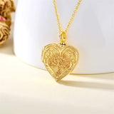 10K Gold Cremation Jewelry for Ashes Personalize Solid Gold Tree of Life Heart Urn Necklace for Ashes