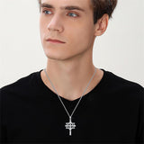 Sterling Silver Nial Cross David Pendant Necklace