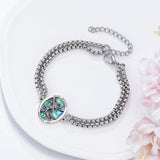 Sterling Silver Abalone Shell Saint Michael Bracelet Catholic Jewelry