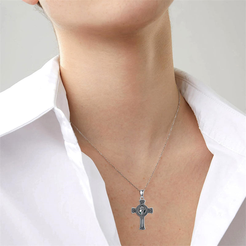 Sterling Silver Medusa Goddess Hand & Heart Ma’at Goddess Nefertiti Goddess Religious Pendant Necklace