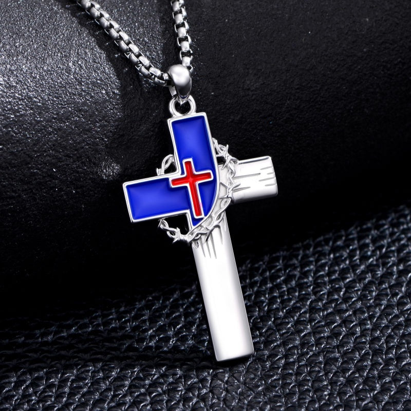 Sterling Silver Cross Pendant Necklace Christian Religious Jewelry Gifts for Anniversary