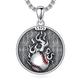 Sterling Silver Baseball Basketball Softball Soccer Pendant Necklace Engraved with Never Give up I Can Do All Things